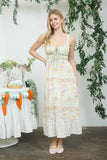Floral Front Tie Midi Dress