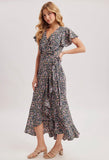 Ditsy Floral Wrap Hi/Lo Dress