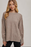 CrewNeck Drop Shoulder Sweater Latte