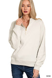 Fleece Half-Zip Sweatshirt Beige