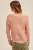 Flower Openwork Sweater Apricot