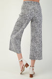 Animal Print Cropped Wide Leg Pants