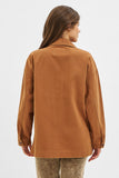 Oversized Side Step Jacket Brown