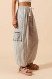 Multi Stripe Balloon Style Pants Vintage Denim