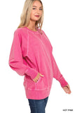 French Terry Pullover w/Pockets Hot Pink