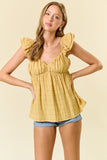Sweetheart Neckline Ruffled Strap Babydoll Top