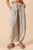 Multi Stripe Balloon Style Pants Vintage Denim
