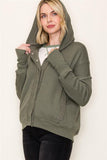 Snap Front Oversized Jacket Green