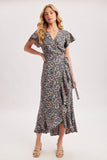 Ditsy Floral Wrap Hi/Lo Dress