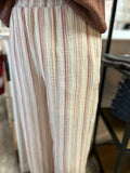 Gauze Stripe Wide Leg Pants