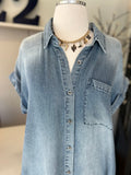 Dolman S/S Tencel Chambray Mini Dress