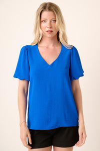 Airflow Puff Sleeve Top Royal