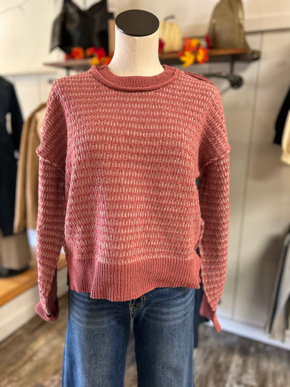 Waffle Pattern Sweater Mauve