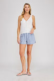 Front Tie Striped Shorts