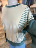 Crew Colorblock Stripe Knit Sage