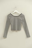 Scoop Back Neck L/S Stripe Shirt