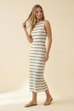 Stretch BodyCon Ivory Stripe Dress