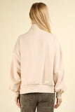 Sweatshirt w/ Snap Buttons Cream