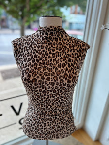 Leopard Mockneck S/L Top