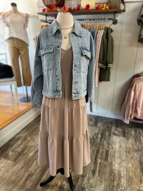 Flutter Slv Maxi Dress Khaki