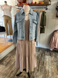 Flutter Slv Maxi Dress Khaki