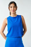 Crew Neck Cotton Tank Deep Indigo
