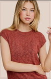 Sleeveless Ribbed Sweater Baked Clay