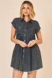 Denim Button Down S/S Mini Dress