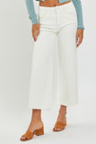 Tummy Control HW Crop Wide Jeans Cream