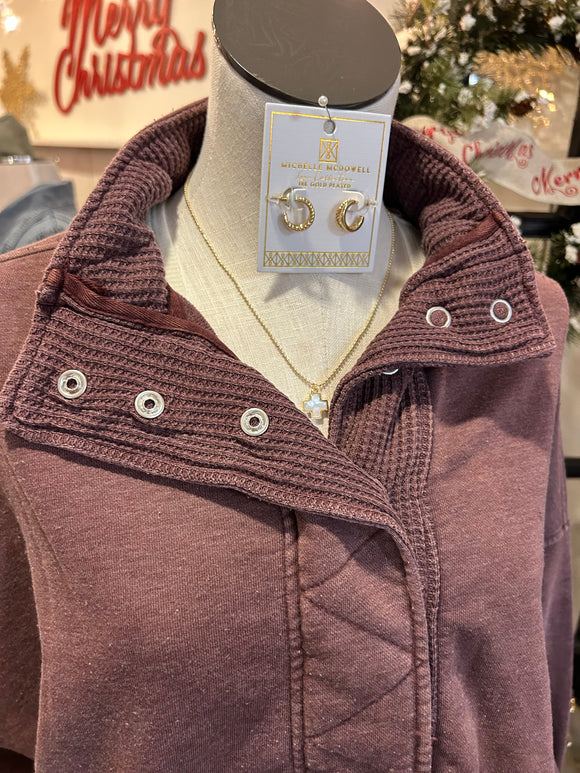 Quarter Snap Sweatshirt Cherry