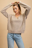 Cable Knit Sweater Taupe
