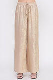 Brushed Satin Wide Leg Pants Brass