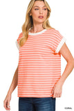 Contrast Trim Cap Slv coral