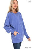French Terry Pullover w/Pockets Bright Blue