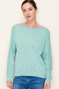 Center Seam Boat Neck Sweater Mint