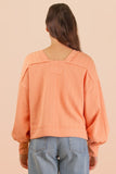 Raw Edge Oversized Textured Top