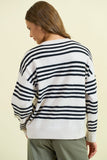 Striped L/S Sweater Cream/Blk
