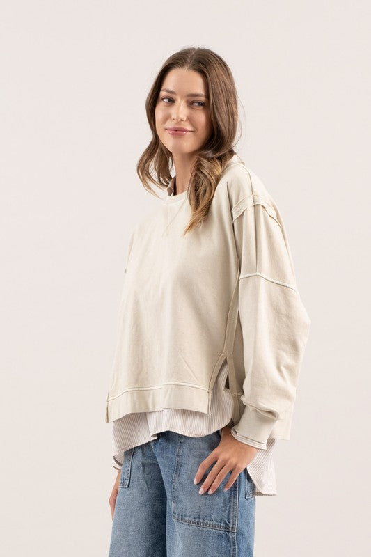 Washed Extended Shoulder Sweatshirt