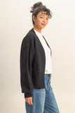 Waist Length Cardigan Black