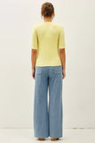Knit Denim Wide Leg Pant