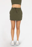 Cotton Blend Mini Skort Olive