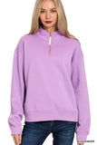 Fleece Half-Zip Sweatshirt Lavender