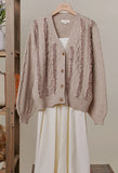 Ruffle Cable Knit Cardigan