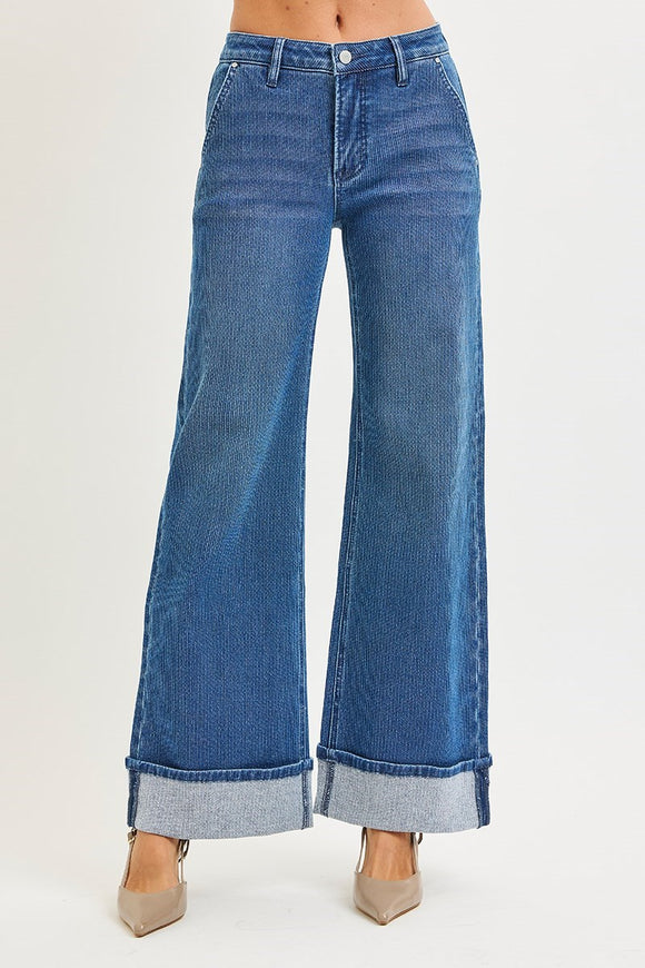 Eliana MR Wide Cuffed Jeans
