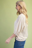 Puff Stripe Slv Sweatshirt Zipper B