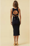Mix Media Tie Back Dress