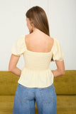 Front Tie Detail Crop Yellow