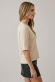 Elbow Slv Sweater Cream