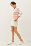 3/4 Sleeve Stripe Sweater