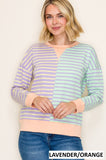 Colorblock Stripe Sweatshirt Lav/Org
